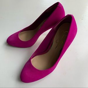 Jessica Simpson Hot Pink Suede Pumps